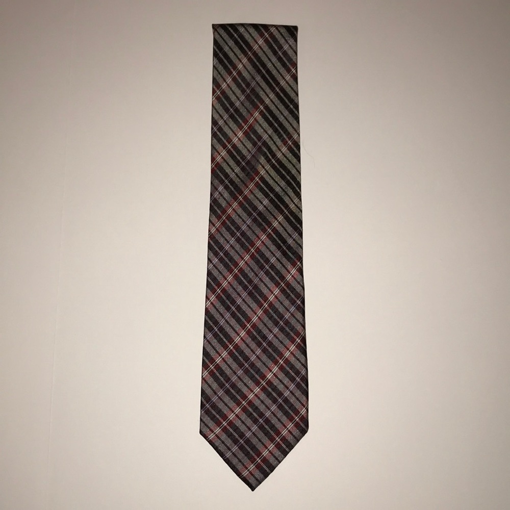 Geoffrey Beene Silk Tie - Burgundy/White/Green